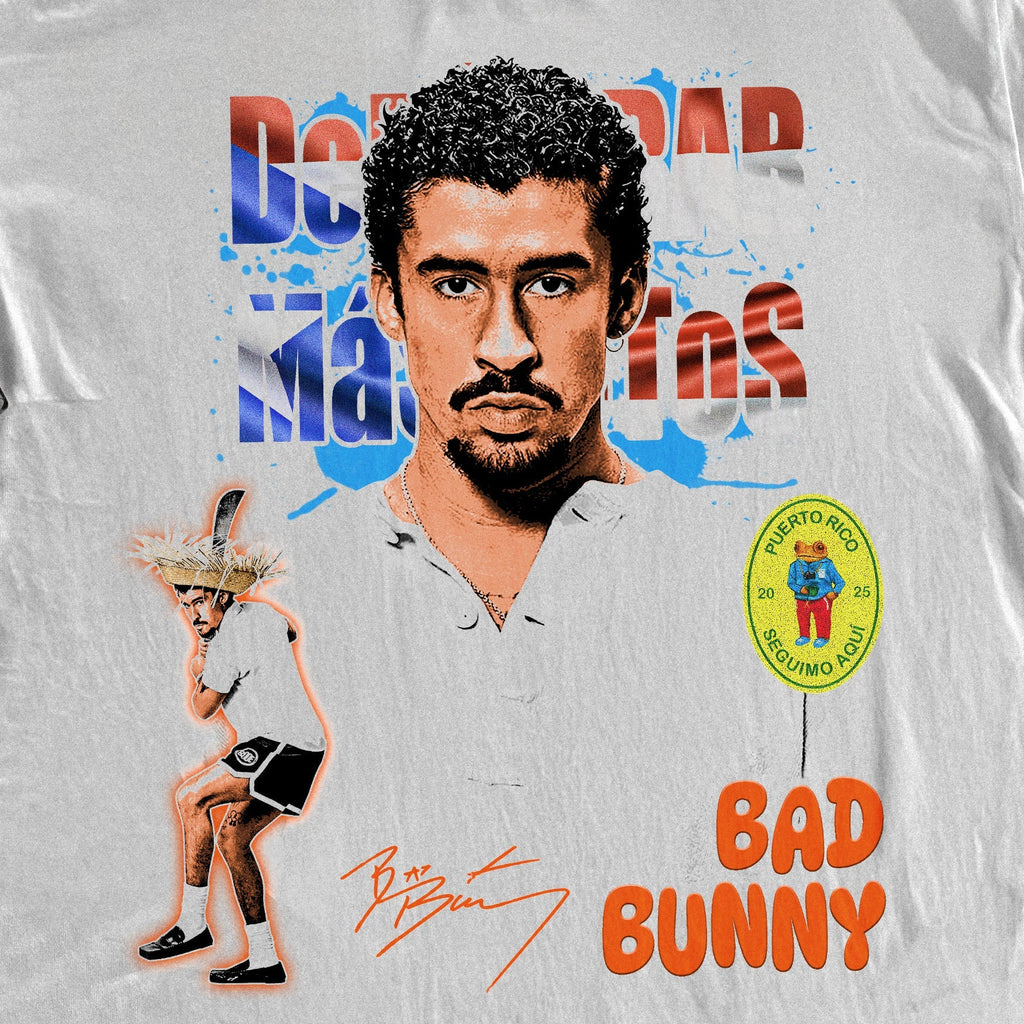 BAD BUNNY HEAVYWEIGHT WHITE T-SHIRT Hoodie, Sweatshirt | ZylaModa.com (Image 2)