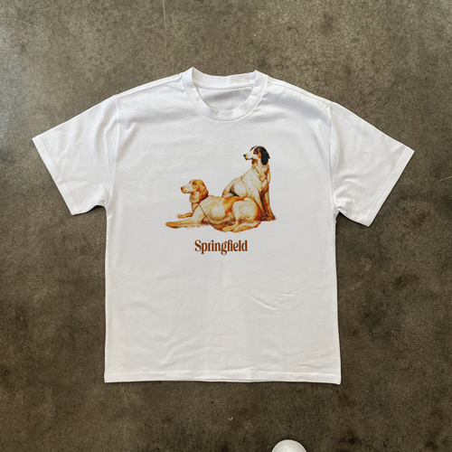 'SPRINGFIELD' HUNTING DOGS HEAVYWEIGHT WHITE T-SHIRT Hoodie, Sweatshirt | ZylaModa.com (Image 1)