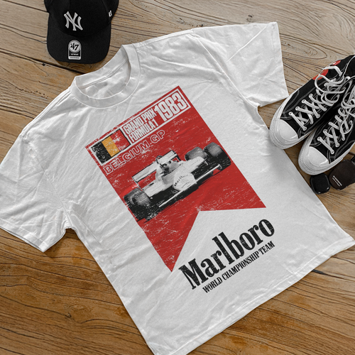 1983 'BELGUIM GRAND PRIX' HEAVY WHITE TEE Hoodie, Sweatshirt | ZylaModa.com (Image 1)