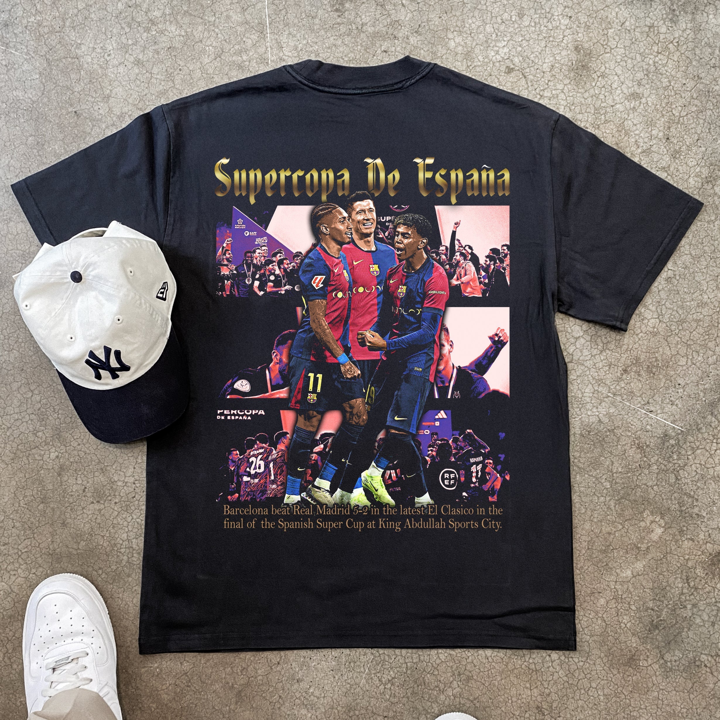 BARCELONA SUPER SPAINSH CHAMPION 2025 HEAVYWEIGHT BLACK T-SHIRT Hoodie, Sweatshirt | ZylaModa.com (Image 3)