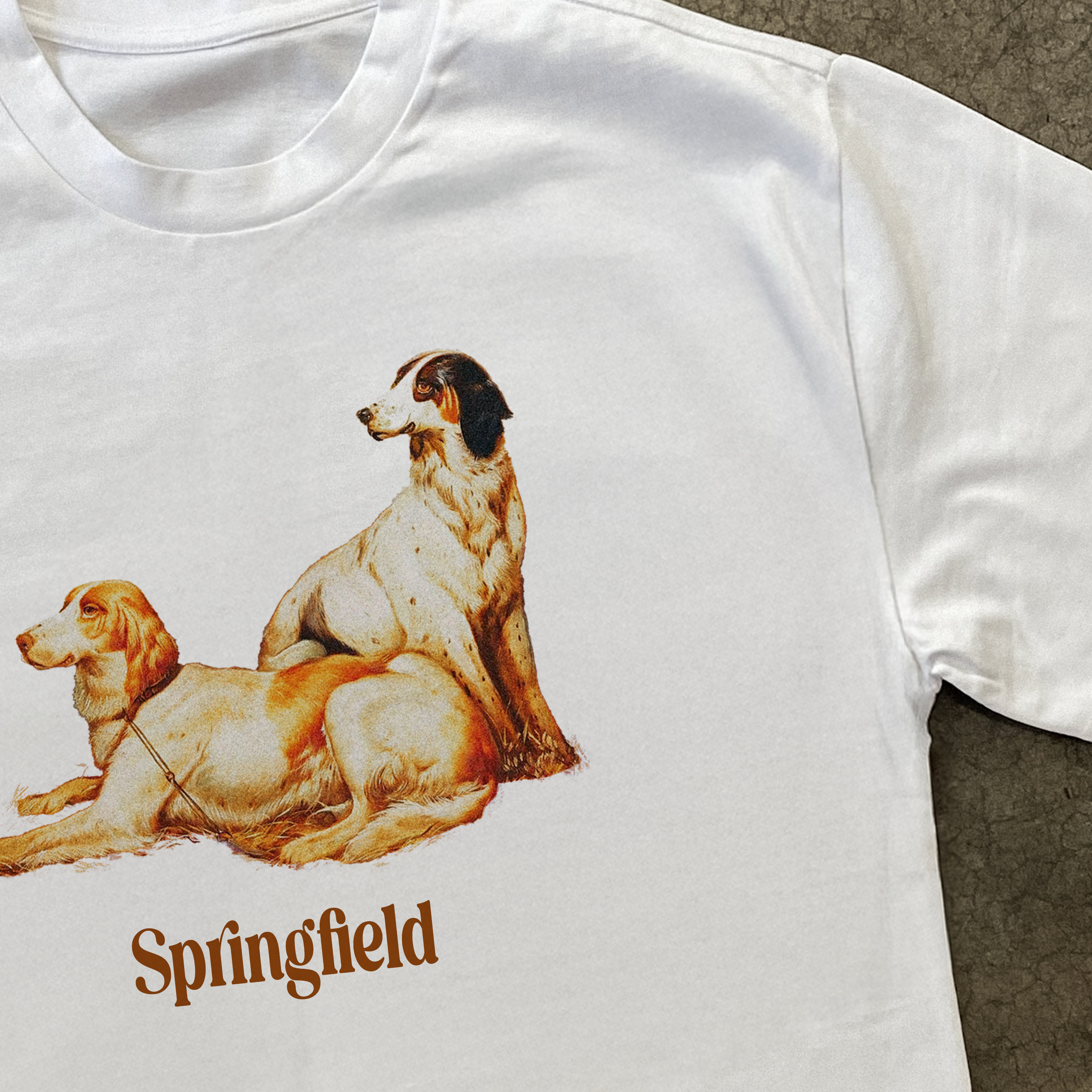 'SPRINGFIELD' HUNTING DOGS HEAVYWEIGHT WHITE T-SHIRT Hoodie, Sweatshirt | ZylaModa.com (Image 2)
