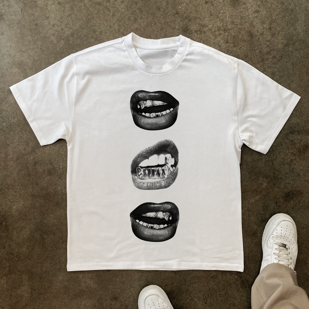 'TRILL GRILLZ' HEAVYWEIGHT WHITE TEE Hoodie, Sweatshirt | ZylaModa.com (Image 1)