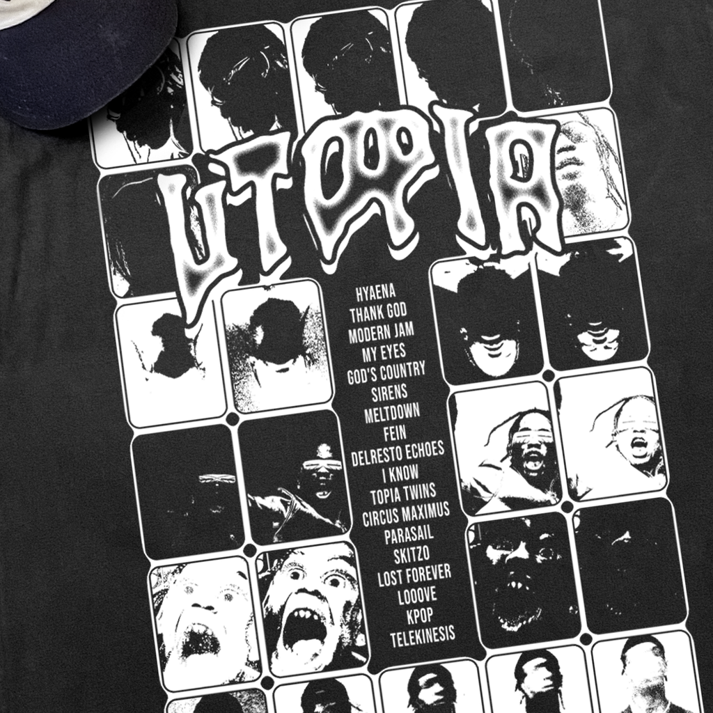 'UTOPIA' TRACKLIST HEAVYWEIGHT BLACK T-SHIRT Hoodie, Sweatshirt | ZylaModa.com (Image 2)