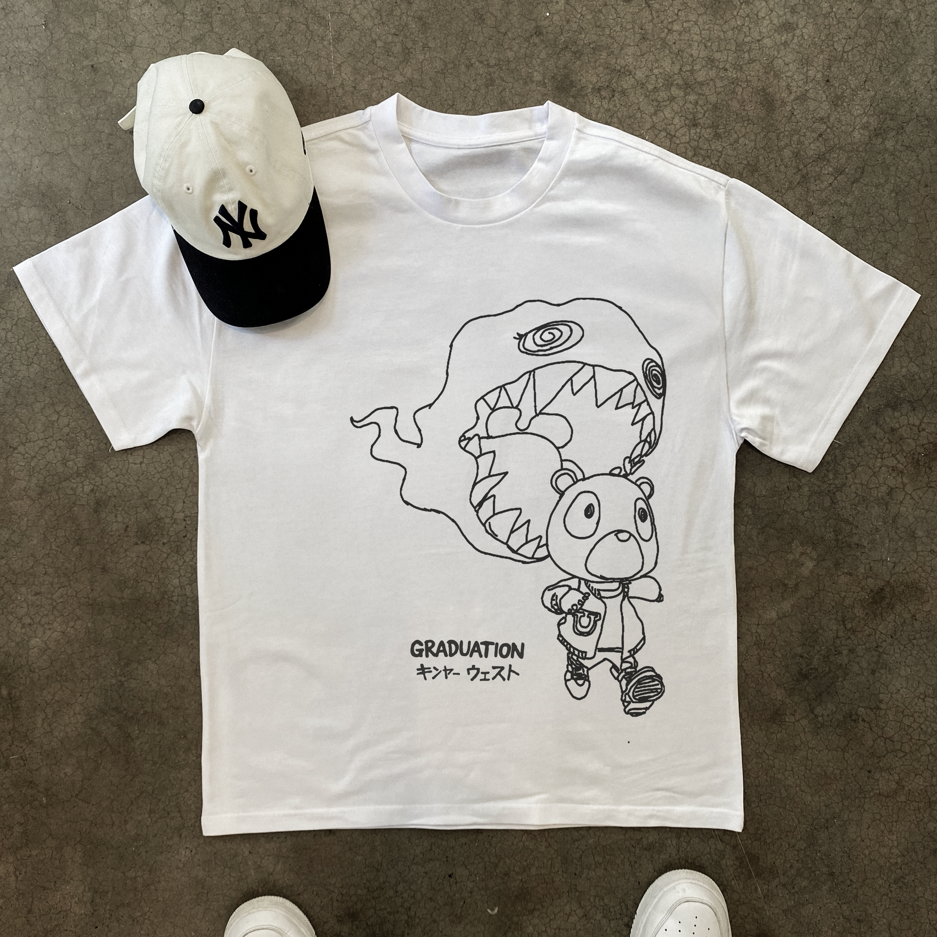 YE 'GRADUATION GHOST' HEAVYWEIGHT WHITE TEE Hoodie, Sweatshirt | ZylaModa.com