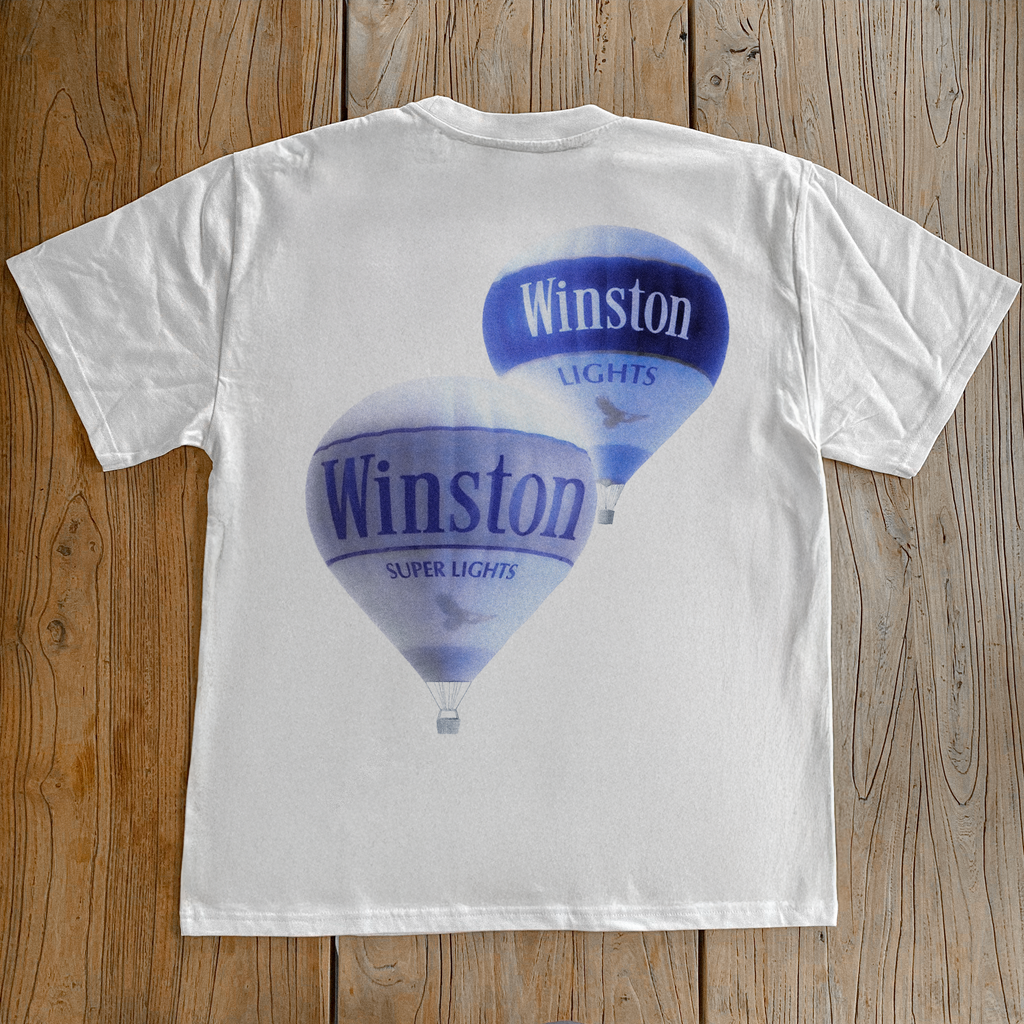 'WINSTON LIGHTS' HOT AIR BALLOON HEAVY WHITE TEE Hoodie, Sweatshirt | ZylaModa.com (Image 1)