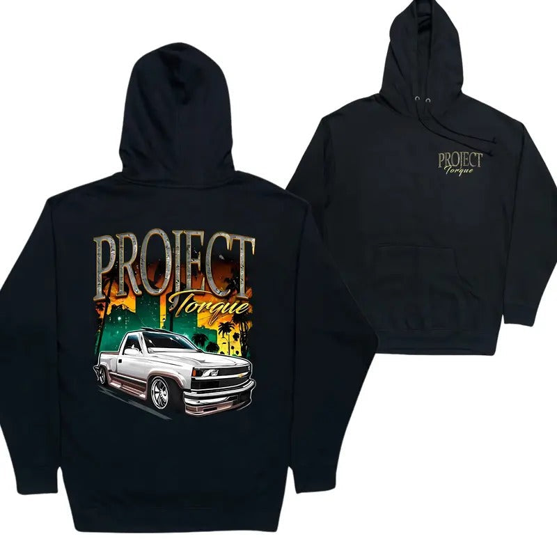 90s Style Chevy OBS 2 Sides Hoodie, Pickup Truck Graphic Hoodie for Supercar Enthusiasts, Unisex Cotton Casual Top for...