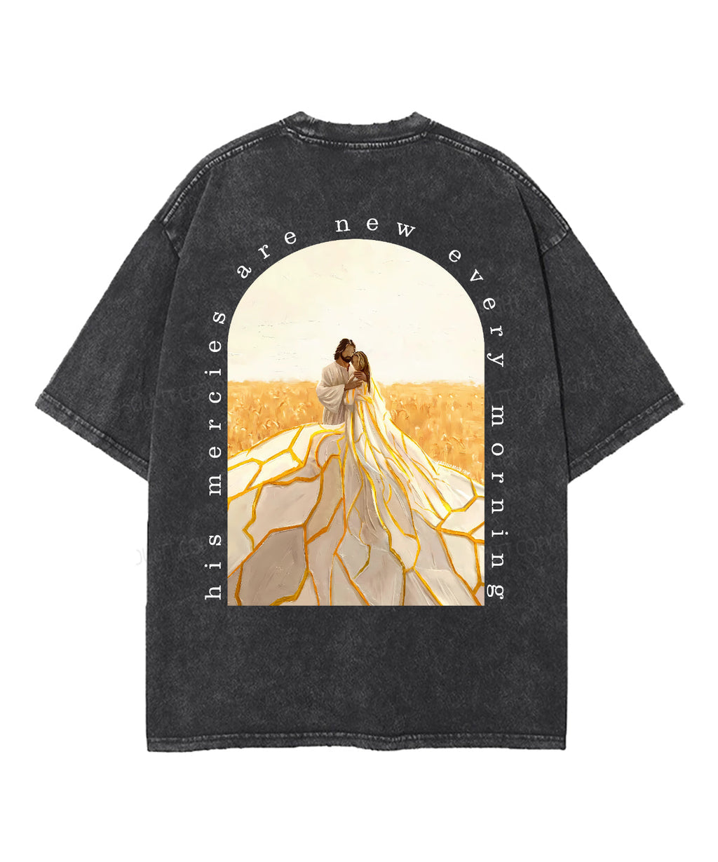 His Mercies Are New Double Sided Unisex Washed Christian T-shirt Style014 Hoodie, Sweatshirt | ZylaModa.com (Image 3)