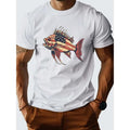 A Patriotic Fish Designed Pure Cotton Men'S T-Shirt with Comfortable Fit And Exquisite Pattern Printing, Round Neck High...