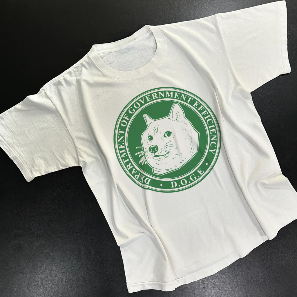 DEPARTMENT OF GOVERNMENT EFFICIENCY DOGE HEAVYWEIGHT WHITE T-SHIRT Hoodie, Sweatshirt | ZylaModa.com (Image 1)