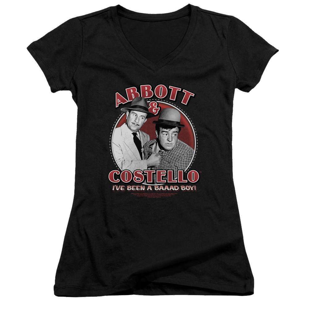 Abbott and Costello Bad Boy - Juniors V-Neck T-Shirt Hoodie, Sweatshirt | ZylaModa.com