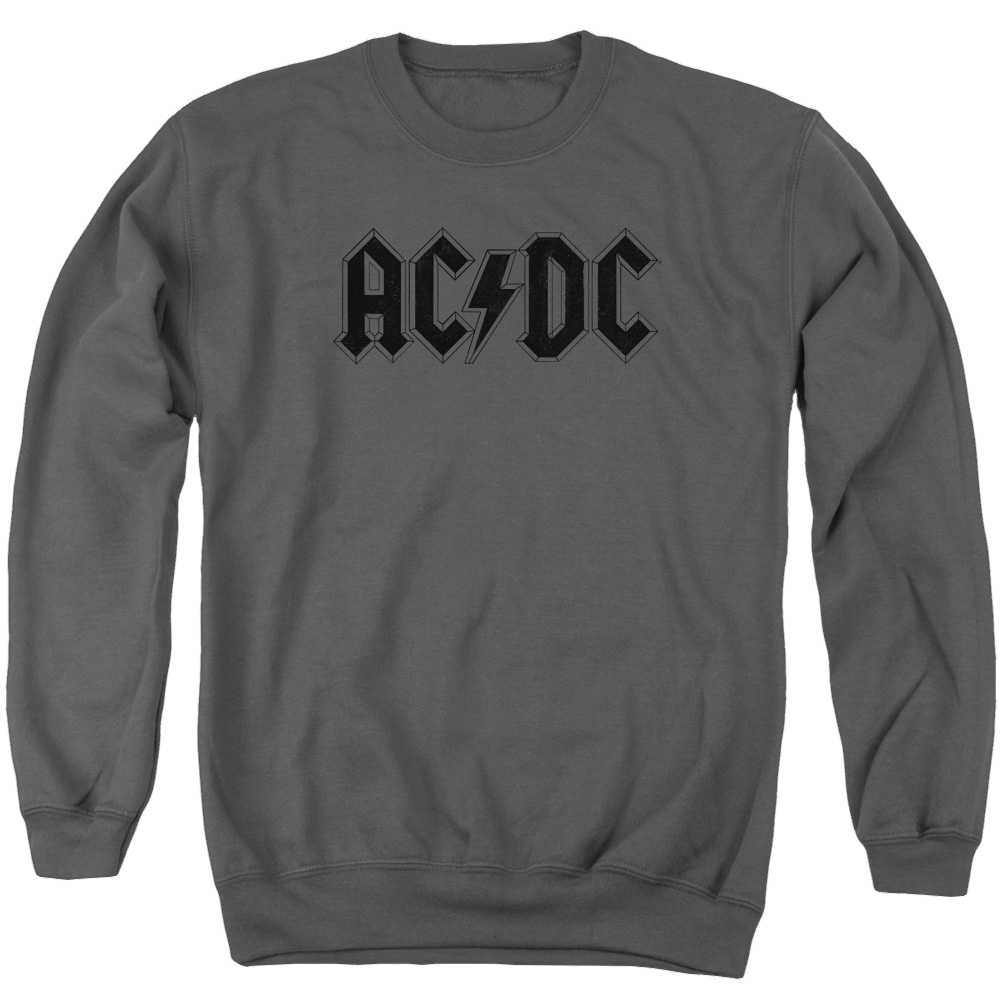 AC/DC Worn Logo - Men's Crewneck Sweatshirt T-Shirts, Hoodie | ZylaModa.com
