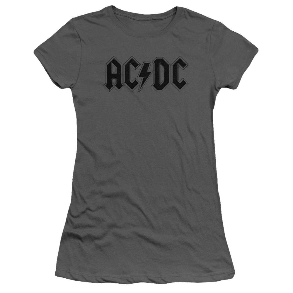 AC/DC Worn Logo - Juniors T-Shirt Hoodie, Sweatshirt | ZylaModa.com
