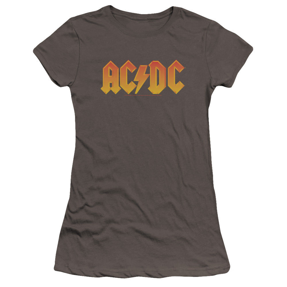 AC/DC Logo Junior Sheer Cap Sleeve Premium Bella Canvas Womens T Shirt Charcoal Hoodie, Sweatshirt | ZylaModa.com