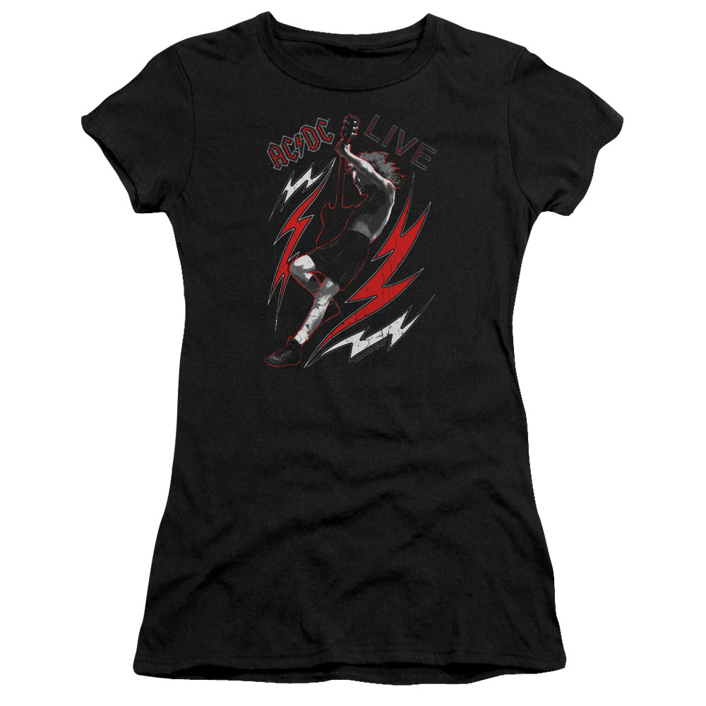 AC/DC Live Junior Sheer Cap Sleeve Womens T Shirt Black Hoodie, Sweatshirt | ZylaModa.com