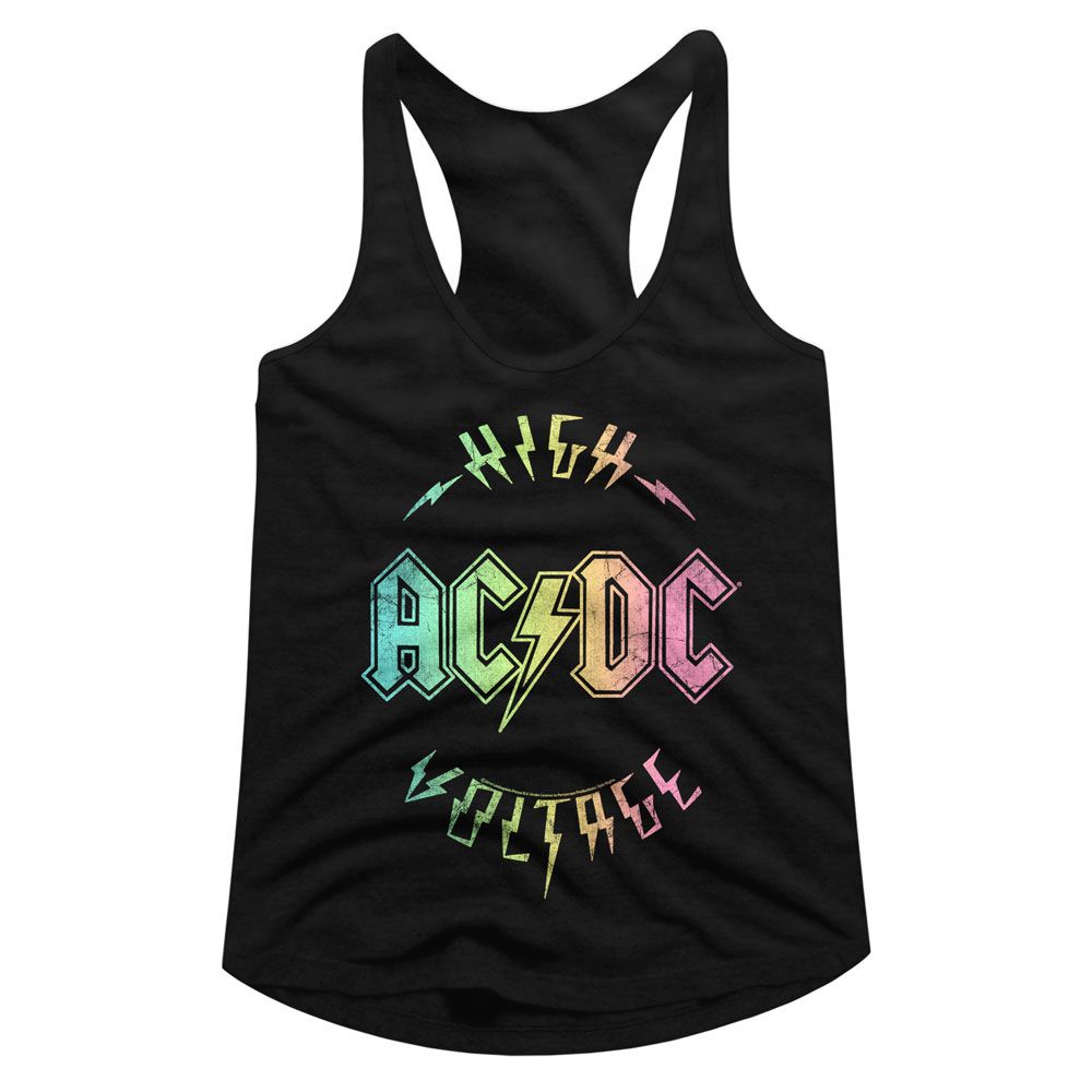 AC/DC Multi Color High Voltage Official Ladies Racerback Shirt Hoodie, Sweatshirt | ZylaModa.com