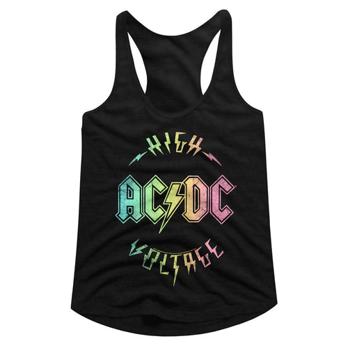 AC/DC Multi Color High Voltage Official Ladies Racerback Shirt Hoodie, Sweatshirt | ZylaModa.com