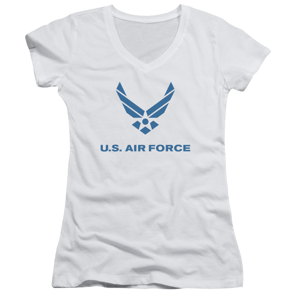Air Force Distressed Logo - Juniors V-Neck T-Shirt Hoodie, Sweatshirt | ZylaModa.com