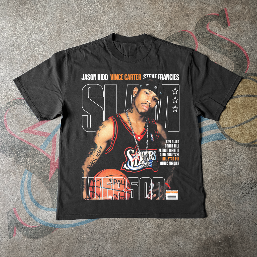 ALLEN IVERSON 'SLAM MAGAZINE' MAY 2000 COVER BLACK HEAVYWEIGHT T-SHIRT Hoodie, Sweatshirt | ZylaModa.com (Image 1)