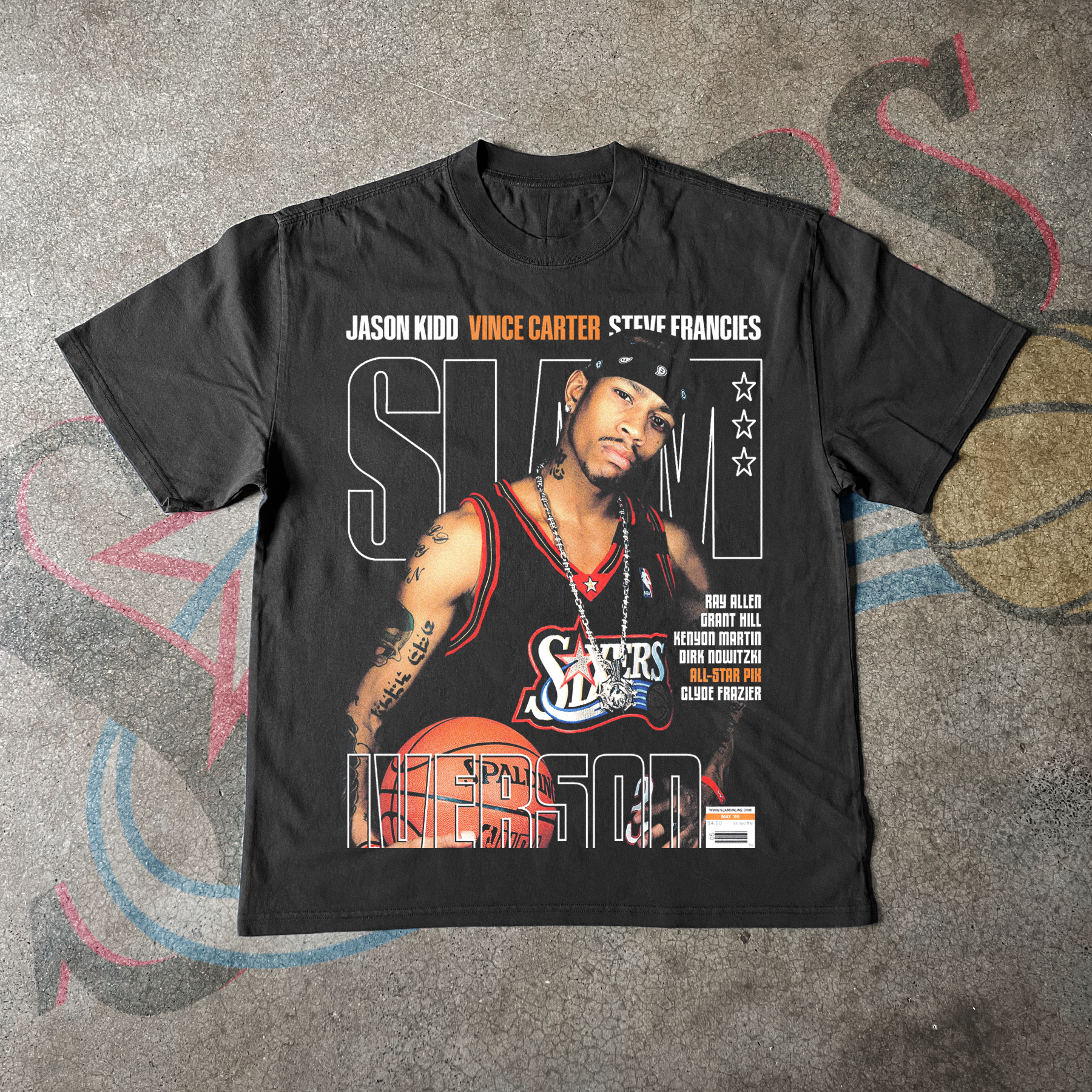 ALLEN IVERSON 'SLAM MAGAZINE' MAY 2000 COVER BLACK HEAVYWEIGHT T-SHIRT Hoodie, Sweatshirt | ZylaModa.com (Image 1)
