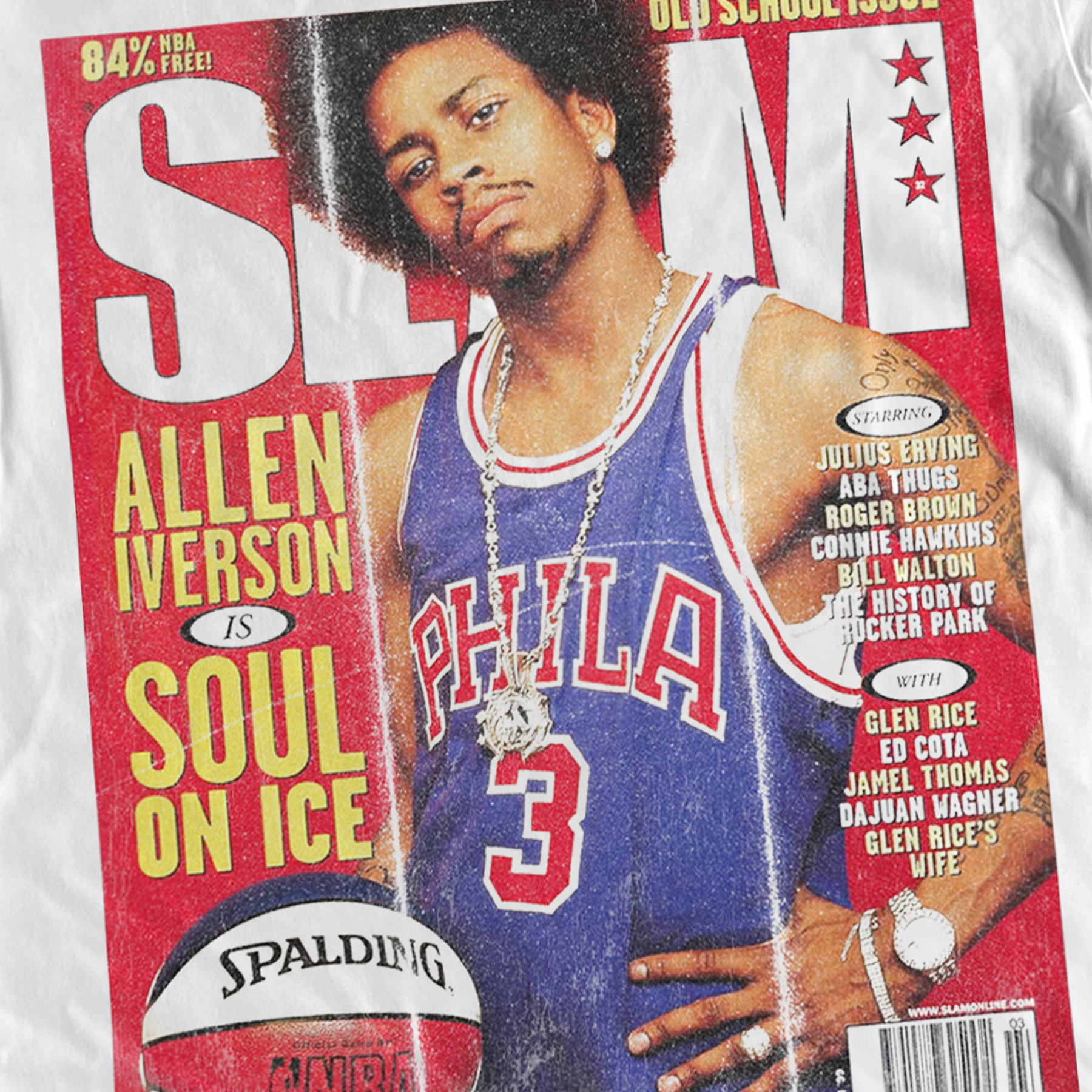 ALLEN IVERSON 'SLAM MAGAZINE' MARCH 99 COVER WHITE HEAVYWEIGHT T-SHIRT Hoodie, Sweatshirt | ZylaModa.com (Image 2)