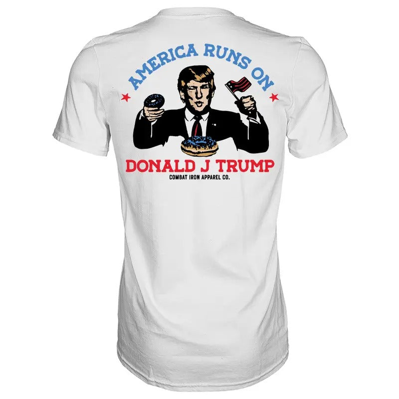 AMERICA RUN'S ON DONALD J. TRUMP MEN'S T-SHIRT, HUMOR SHIRTS, FUNNY TEE SHIRT Hoodie, Sweatshirt | ZylaModa.com