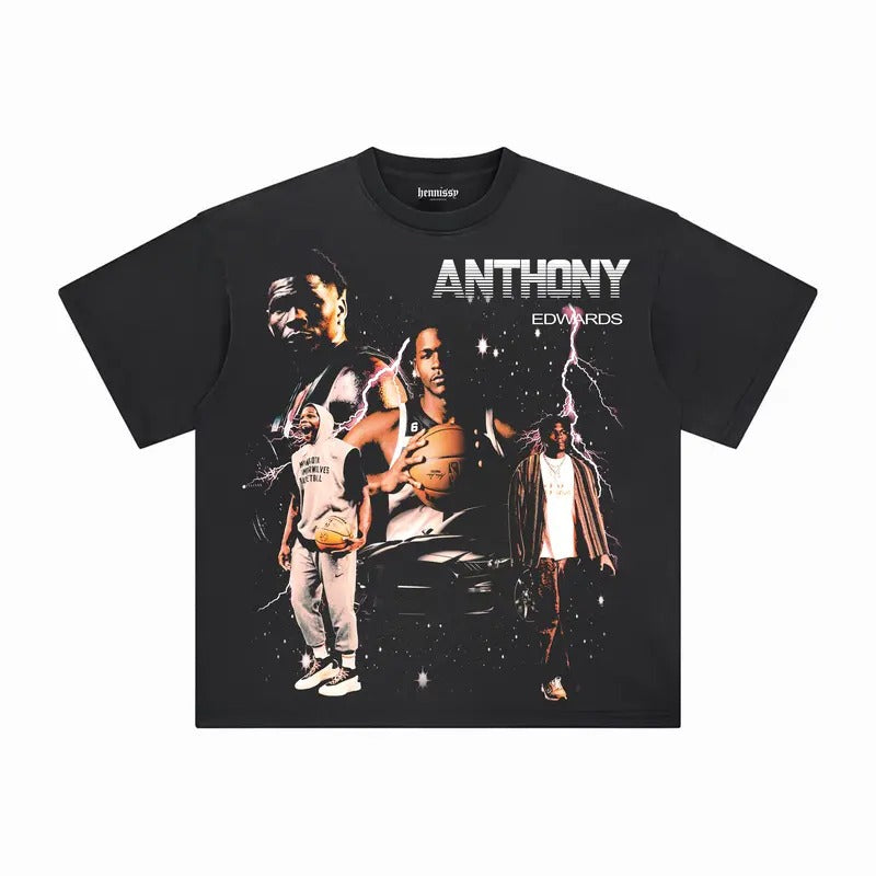 ANTHONY EDWARDS 5 TEE - VINTAGE TEE - SPORT TEE - GRAPHIC MEN'S T-SHIRT SWEATSHIRT HOODIE - GIFT FOR FAN | ZylaModa.com