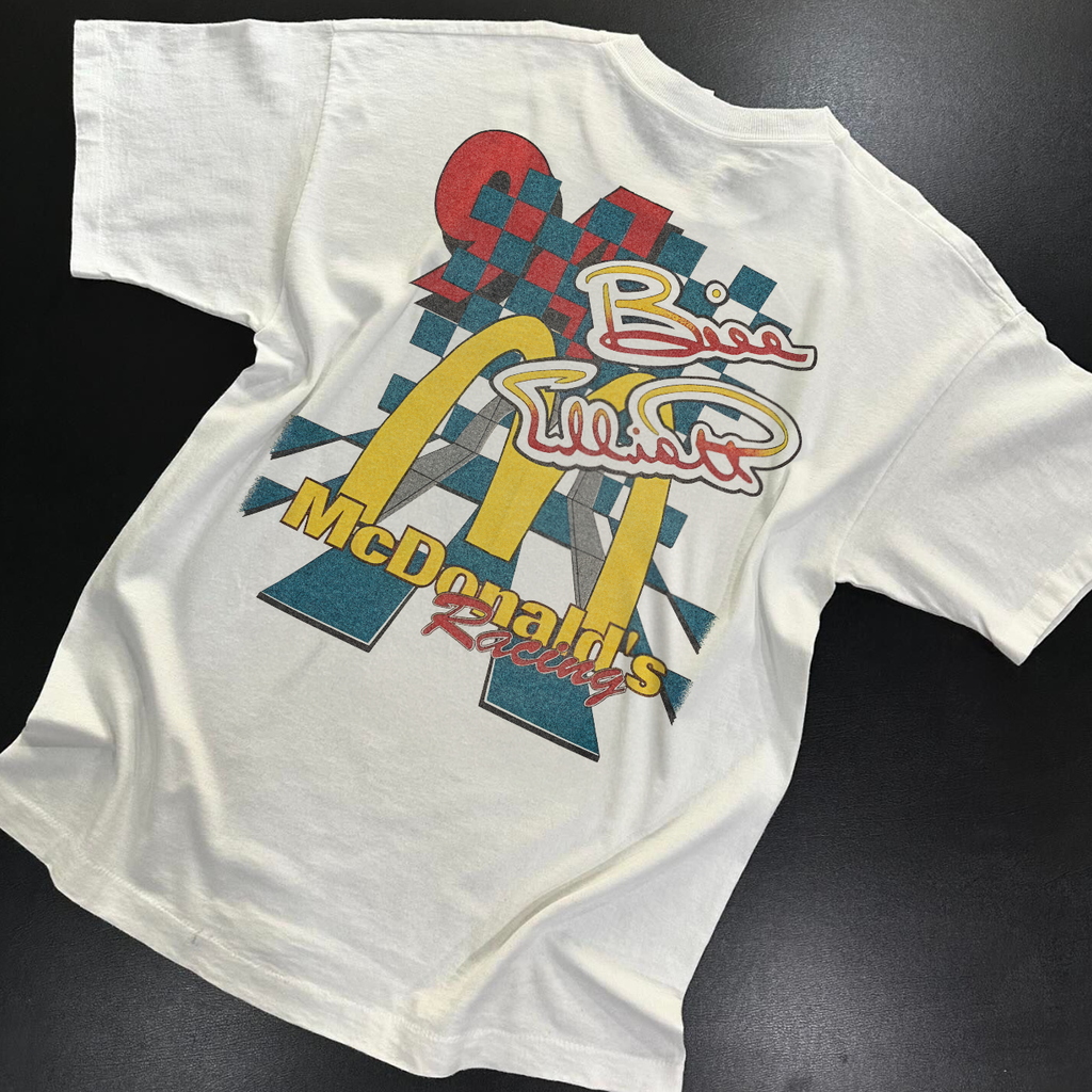 90'S MCD0NALDS RACING  RARE HEAVYWEIGHT WASHED WHITE T-SHIRT Hoodie, Sweatshirt | ZylaModa.com (Image 2)