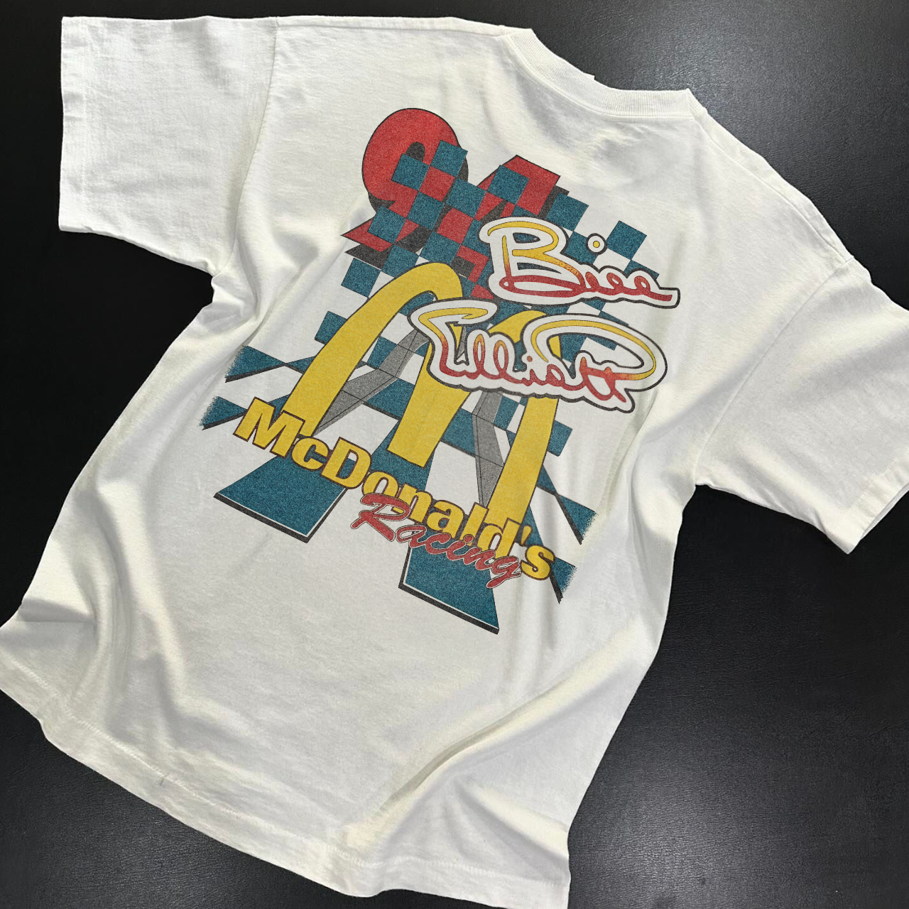 90'S MCD0NALDS RACING  RARE HEAVYWEIGHT WASHED WHITE T-SHIRT Hoodie, Sweatshirt | ZylaModa.com (Image 2)