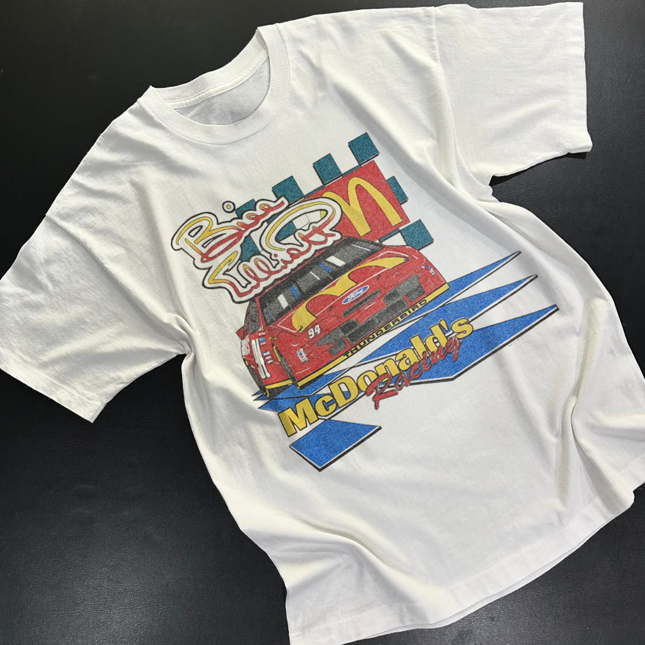 90'S MCD0NALDS RACING  RARE HEAVYWEIGHT WASHED WHITE T-SHIRT Hoodie, Sweatshirt | ZylaModa.com (Image 1)