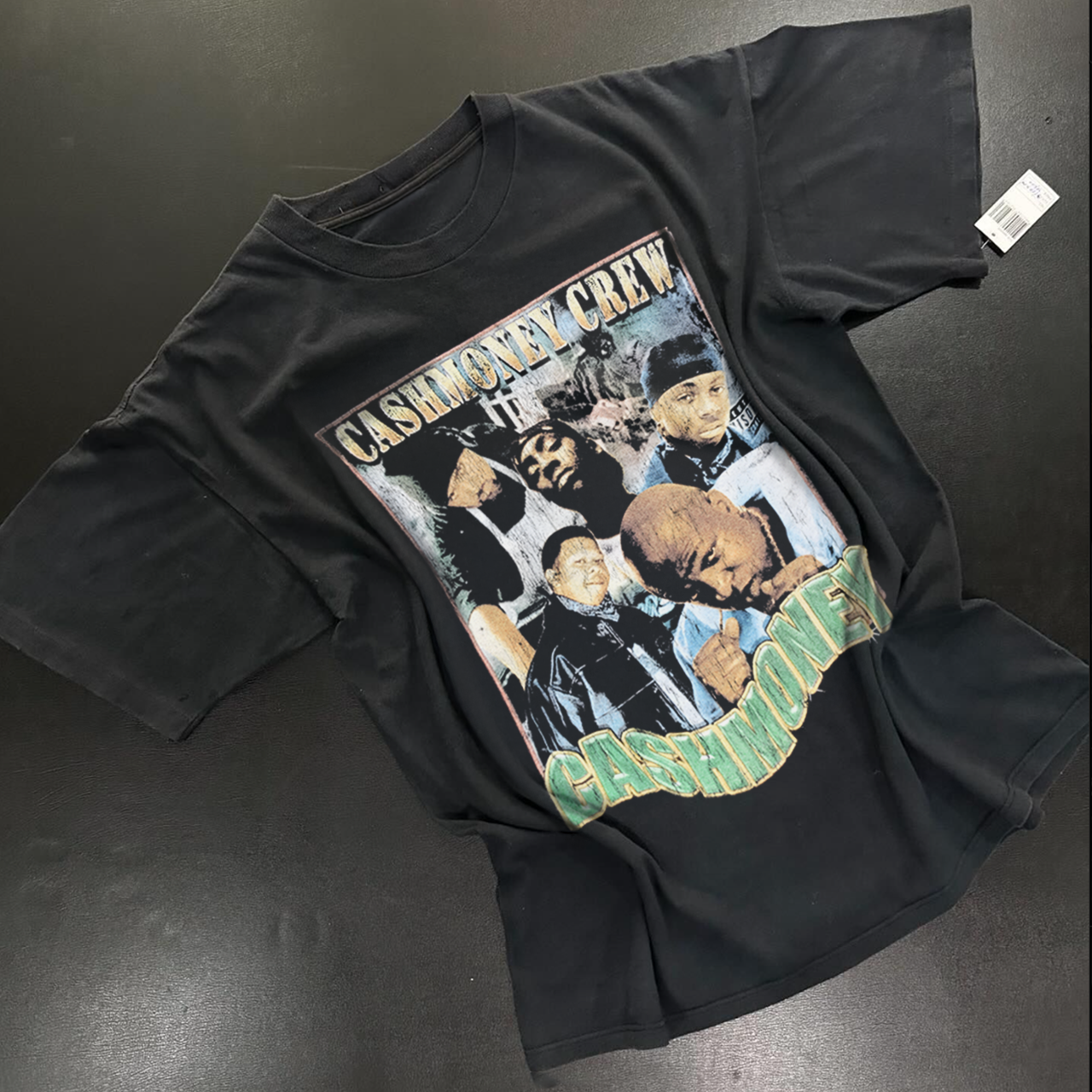 90'S CASHMONEY CREW RARE HEAVYWEIGHT WASHED BLACK T-SHIRT Hoodie, Sweatshirt | ZylaModa.com (Image 2)