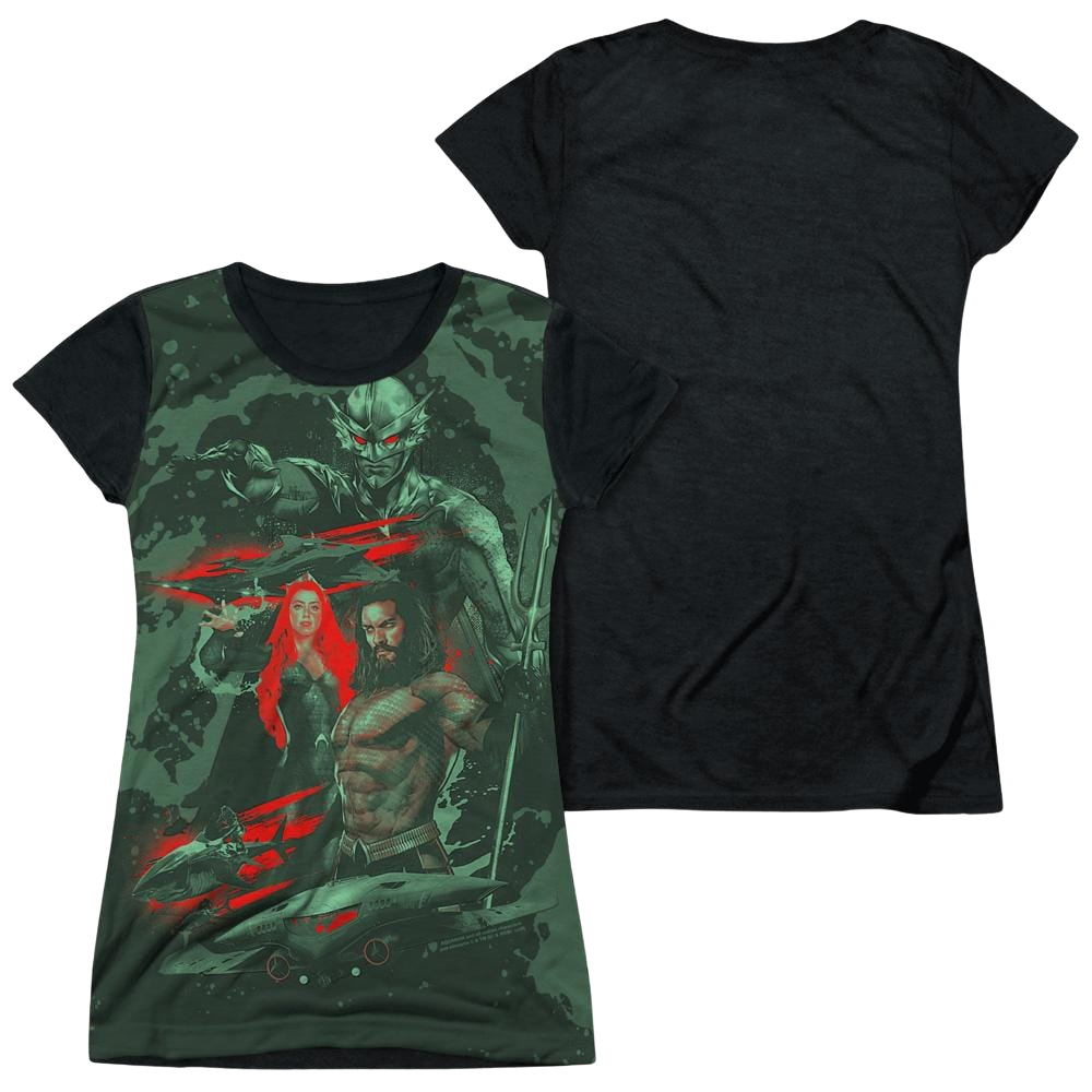 Aquaman Movie Good And Evil - Juniors Black Back T-Shirt Hoodie, Sweatshirt | ZylaModa.com