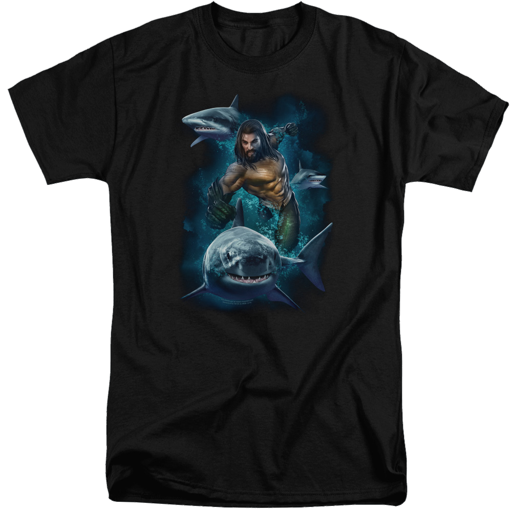 Aquaman Movie Swimming With Sharks - Men's Tall Fit T-Shirt Hoodie, Sweatshirt | ZylaModa.com