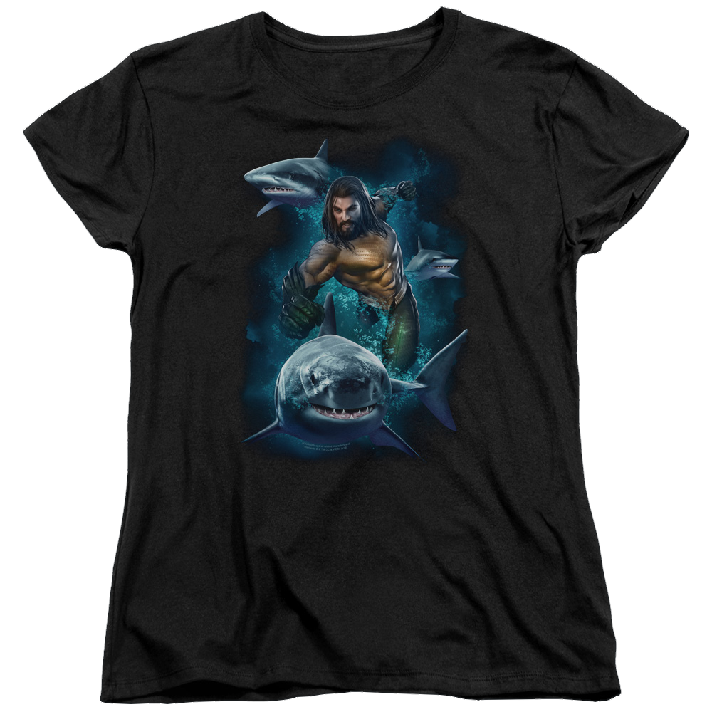 Aquaman Movie Swimming With Sharks - Women's T-Shirt Hoodie, Sweatshirt | ZylaModa.com