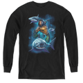 Aquaman Movie Swimming With Sharks - Youth Long Sleeve T-Shirt Hoodie, Sweatshirt | ZylaModa.com