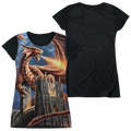Anne Stokes Dragons Fury - Juniors Black Back T-Shirt Hoodie, Sweatshirt | ZylaModa.com
