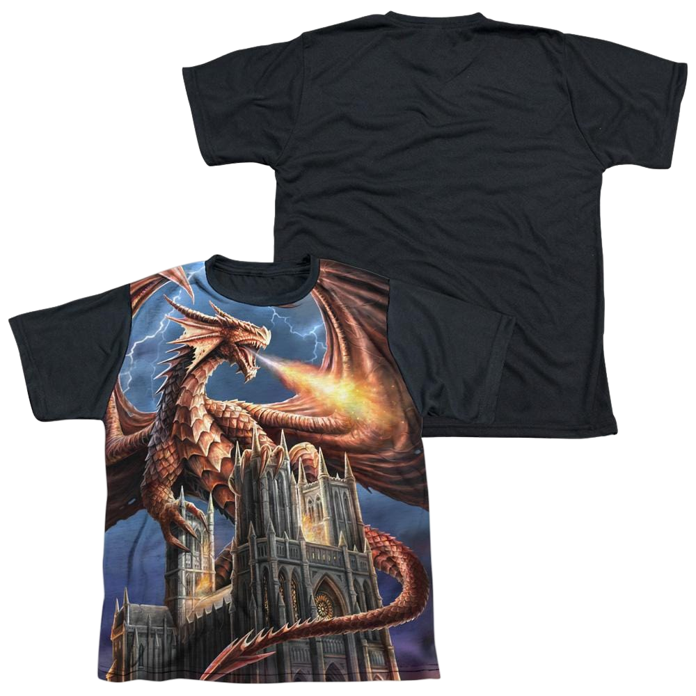 Anne Stokes Dragons Fury - Youth Black Back T-Shirt (Ages 8-12) Hoodie, Sweatshirt | ZylaModa.com