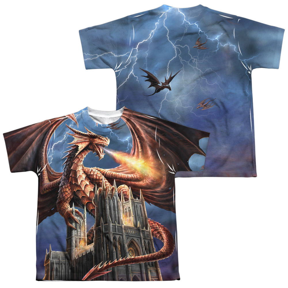 Anne Stokes Dragons Fury - Youth All-Over Print T-Shirt (Ages 8-12) Hoodie, Sweatshirt | ZylaModa.com