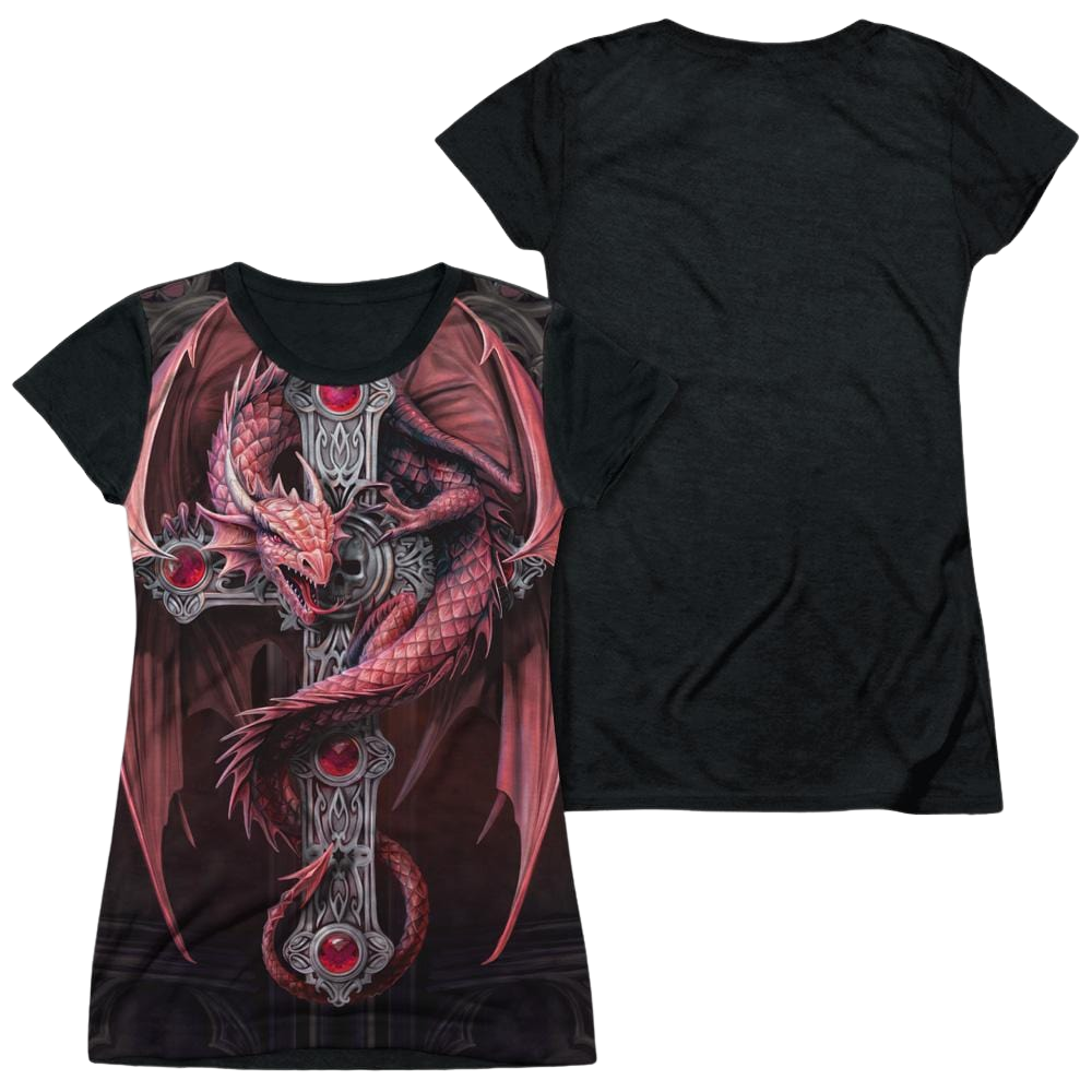 Anne Stokes Gothic Guardian - Juniors Black Back T-Shirt Hoodie, Sweatshirt | ZylaModa.com