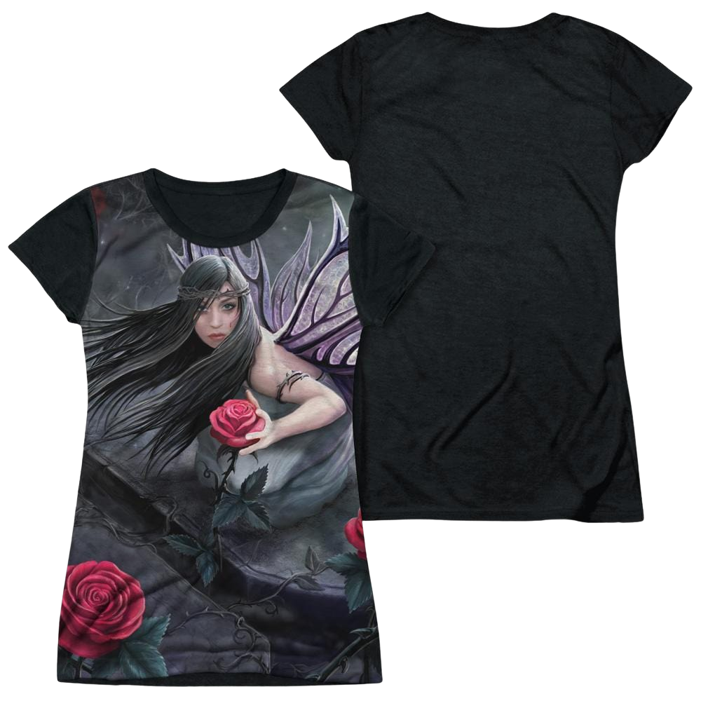 Anne Stokes Rose Fairy - Juniors Black Back T-Shirt Hoodie, Sweatshirt | ZylaModa.com