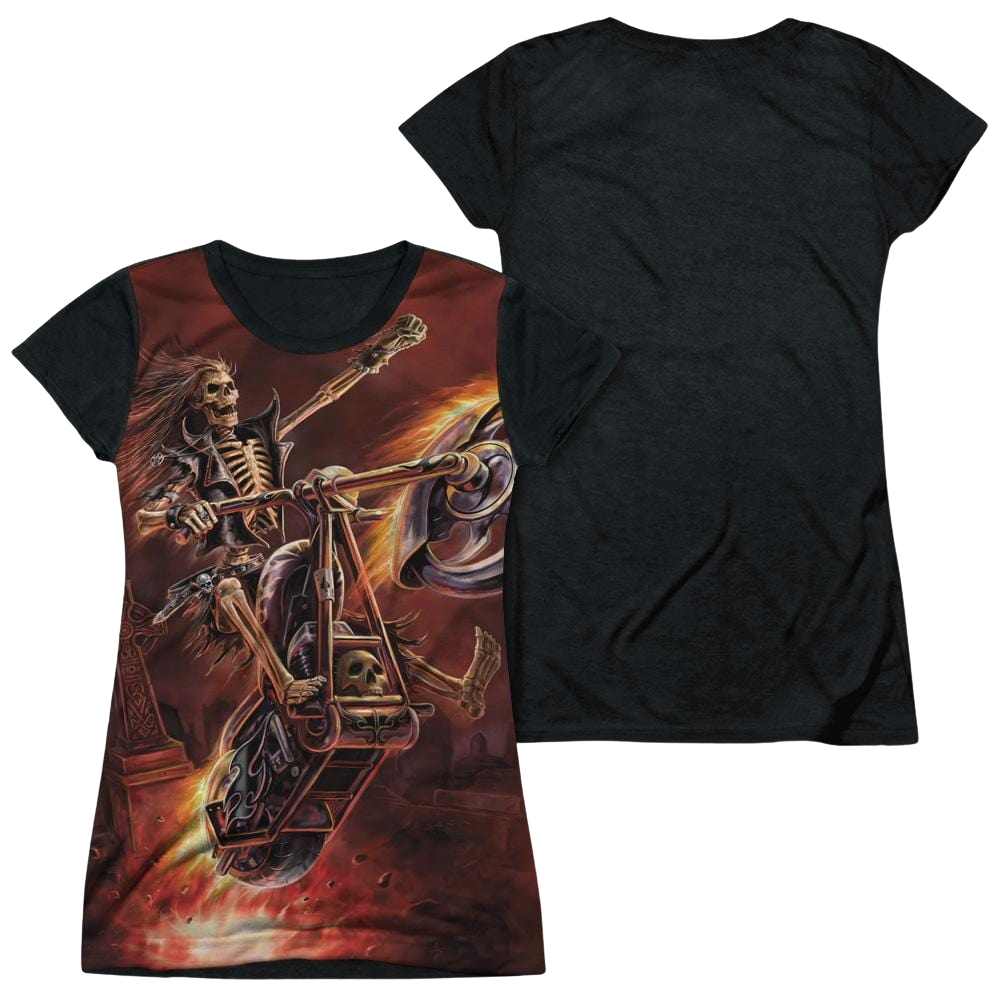 Anne Stokes Hellrider - Juniors Black Back T-Shirt Hoodie, Sweatshirt | ZylaModa.com