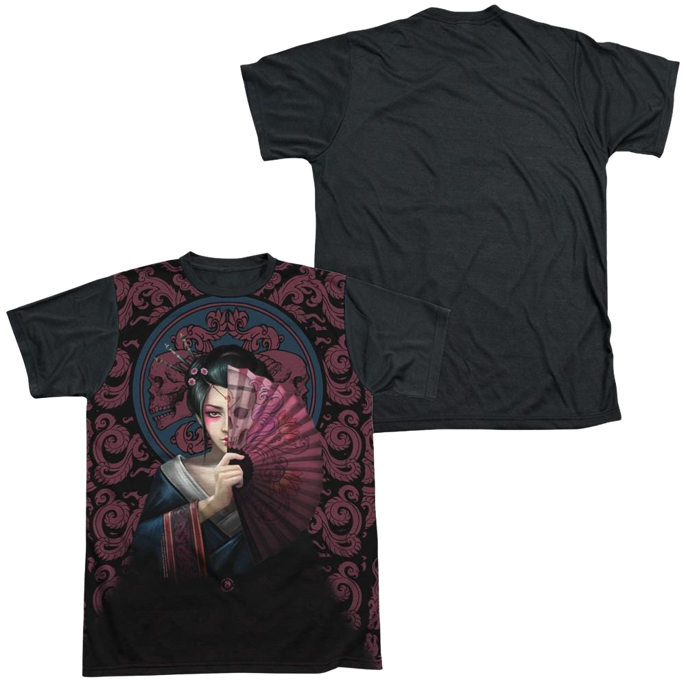 Anne Stokes Geisha Skull - Men's Black Back T-Shirt Hoodie, Sweatshirt | ZylaModa.com