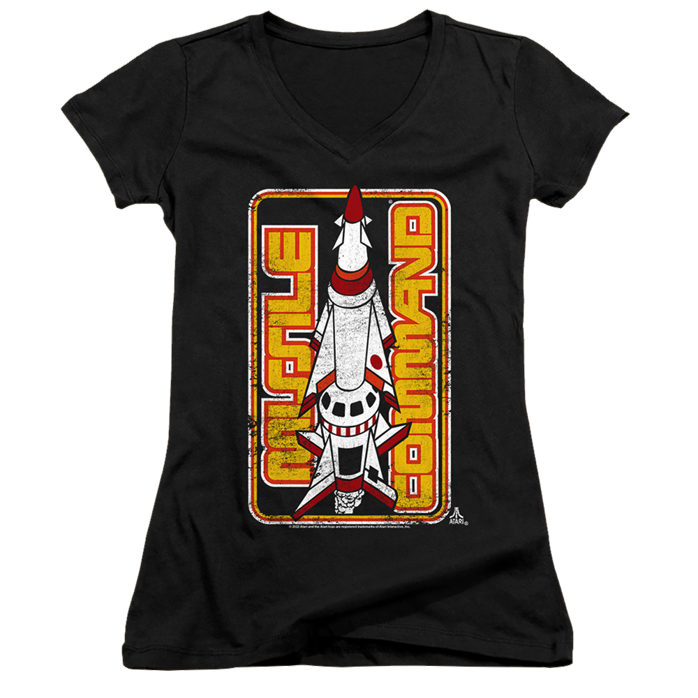 Atari Missile - Juniors V-Neck T-Shirt Hoodie, Sweatshirt | ZylaModa.com