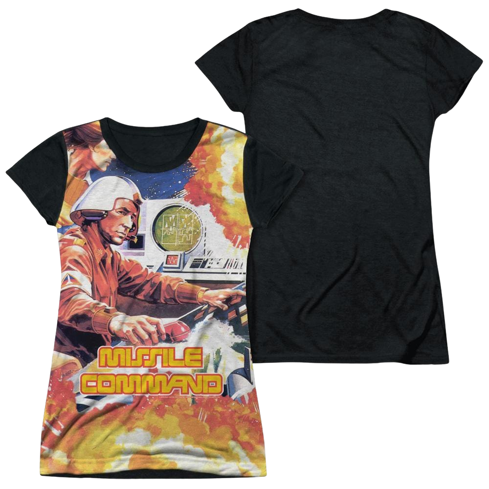 Atari Missle Commander - Juniors Black Back T-Shirt Hoodie, Sweatshirt | ZylaModa.com