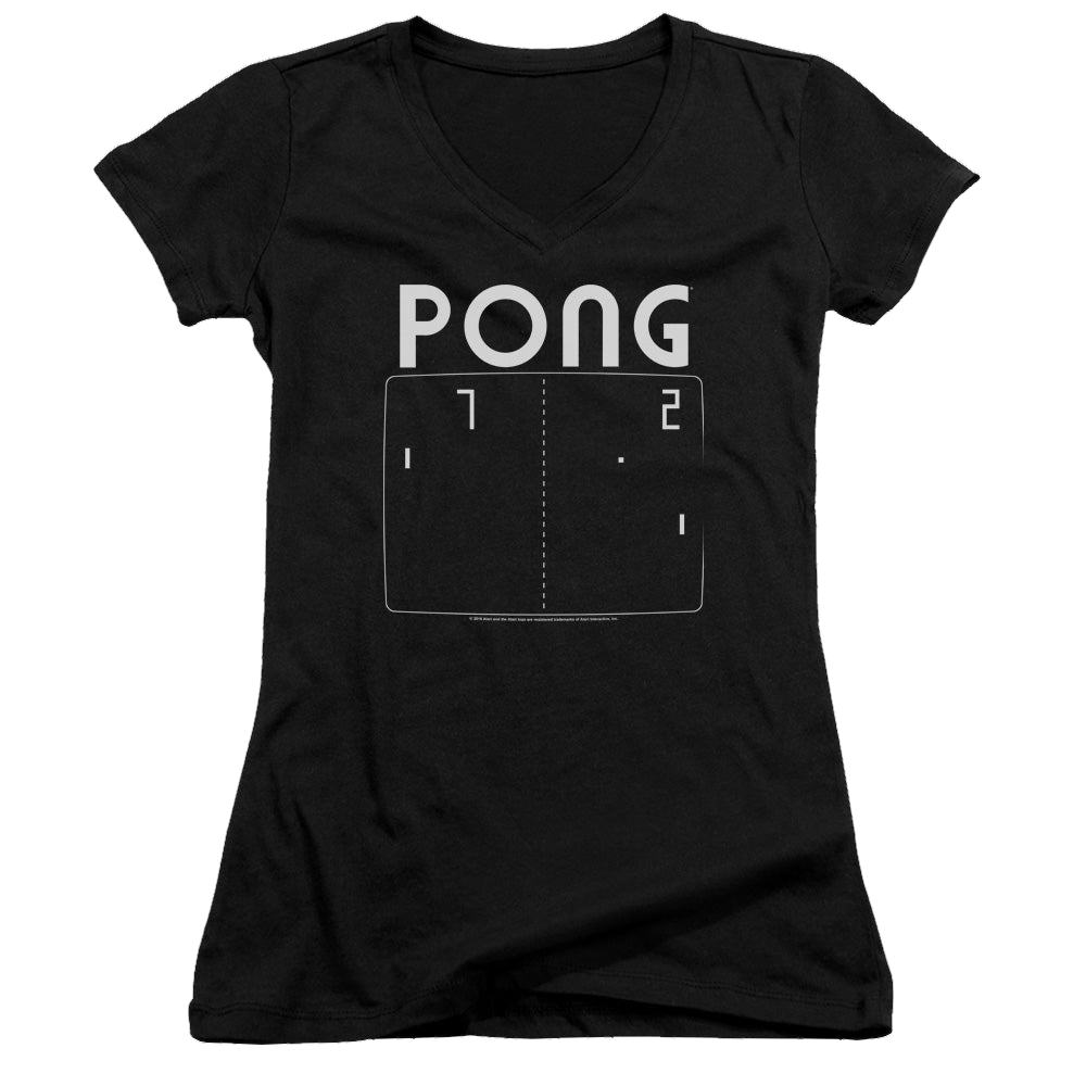 Atari Pong Screen - Juniors V-Neck T-Shirt Hoodie, Sweatshirt | ZylaModa.com