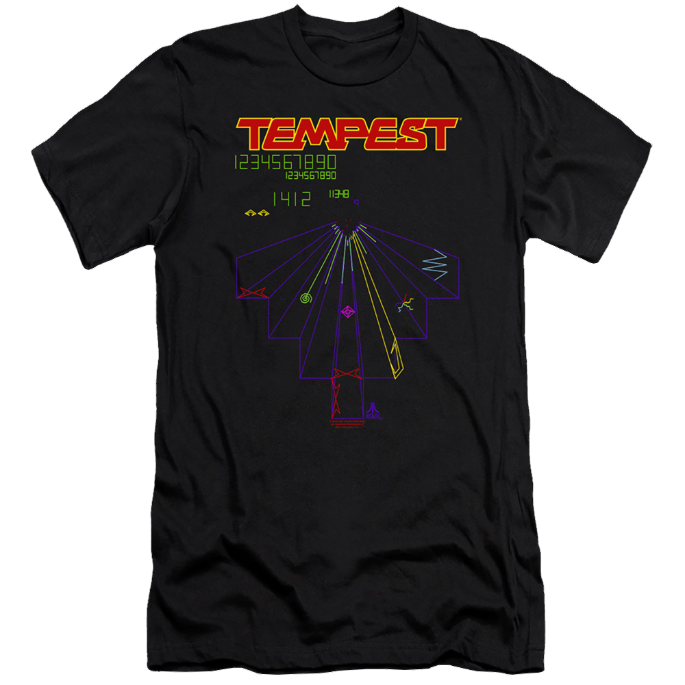 Atari Tempest Screen - Men's Premium Slim Fit T-Shirt Hoodie, Sweatshirt | ZylaModa.com