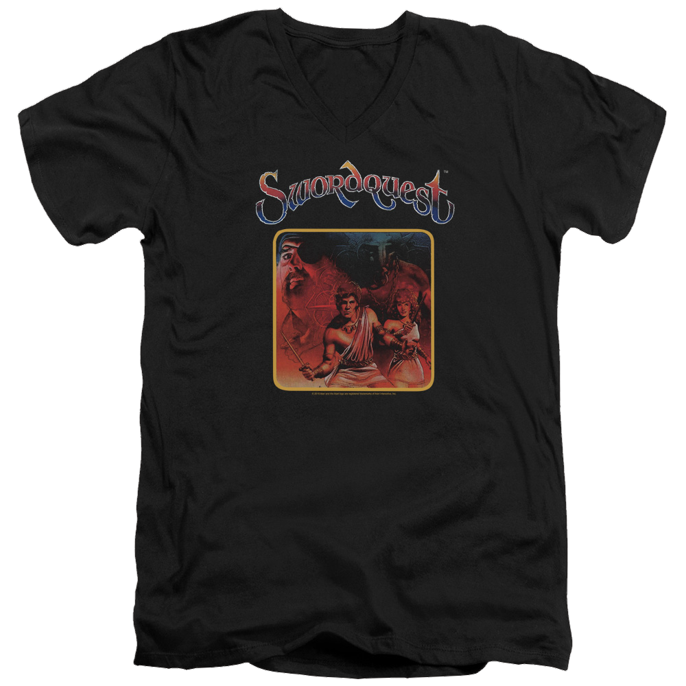 Atari Swordquest - Men's V-Neck T-Shirt Hoodie, Sweatshirt | ZylaModa.com