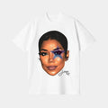 Add a Pop of Blue with Jhene Big Face Graphic Tee Hoodie, Sweatshirt | ZylaModa.com