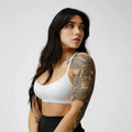 Adjustable Strive Sports Bra in White - Perfect for Summer Workouts T-Shirts, Hoodie, Sweatshirt | ZylaModa.com