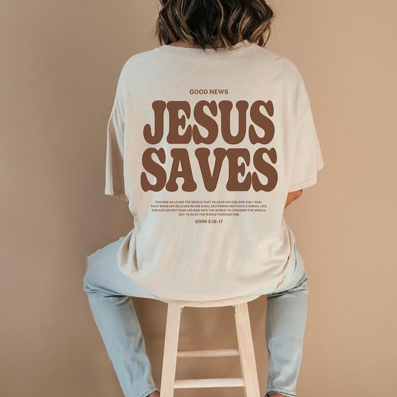 Aesthetic Jesus Saves Shirt Christian Apparel Brown Christian Shirt For Men Jesus Apparel Hoodie, Sweatshirt | ZylaModa.com