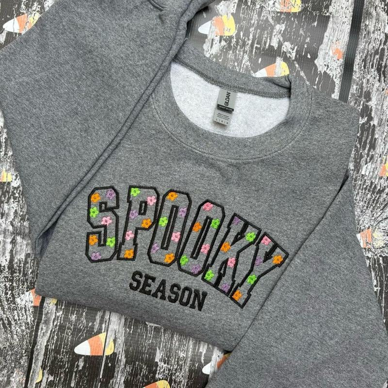 Aesthetic Spooky Season Embroidered Crewneck Sweatshirtstyle{n002}2 T-Shirts, Hoodie, Sweatshirt | ZylaModa.com